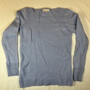 Bendetta B Wool Cashmere Blend Sweater Size M Light Periwinkle Boat Neck Classic